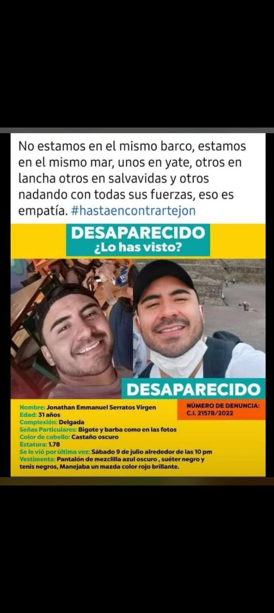 alecisnerosgdl's tweet photo. Ey banda de Twitter, ayúden con su RT plox 
Su familia lleva varios días sin dar con el, ni tener contacto o rastro de él.
No te cuesta nada y ayudarías mucho.
Hoy por él, mañana por ti.
#HastaEncontrarte 

Gracias. https://t.co/1isKNb2d4E