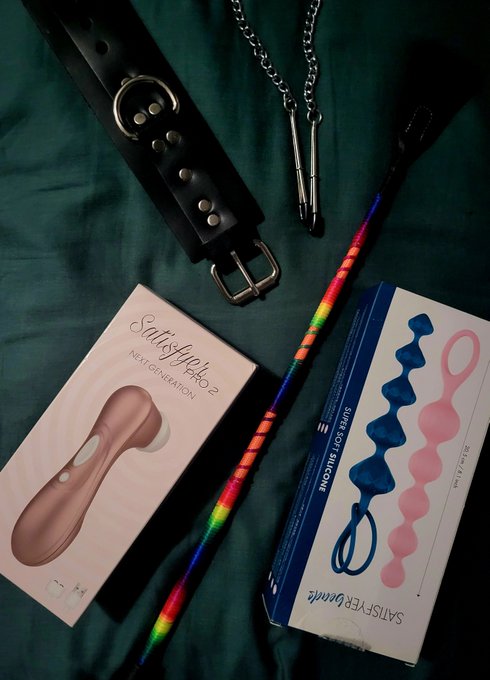 Got these at the sex party. Now to find someone who will let me use this on them. #sex #toys #sextoys<a href="/tag/bdsm"class="tags"><span>#bdsm</span></a><a href="/tag/sex"class="tags"><span>#sex</span></a><a href="/tag/toys"class="tags"><span>#toys</span></a><a href="/tag/horny"class="tags"><span>#horny</span></a><a href="/tag/satisfied"class="tags"><span>#satisfied</span></a><a href="/tag/anal"class="tags"><span>#anal</span></a><a href="/tag/sextoys"class="tags"><span>#sextoys</span></a>