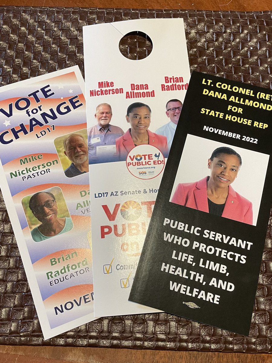 JenBenPowers's tweet photo. My husband was the only one home when a candidate (@allmond4az) came by. He showed me the flyers.

“The dog liked her.”
“Did you tell her we all voted for her?”
“We did?”

He apparently takes my recommendations without paying much attention. 😂

#PrimariesMatter
#AskAnEducator! https://t.co/qhIL5qNYGS