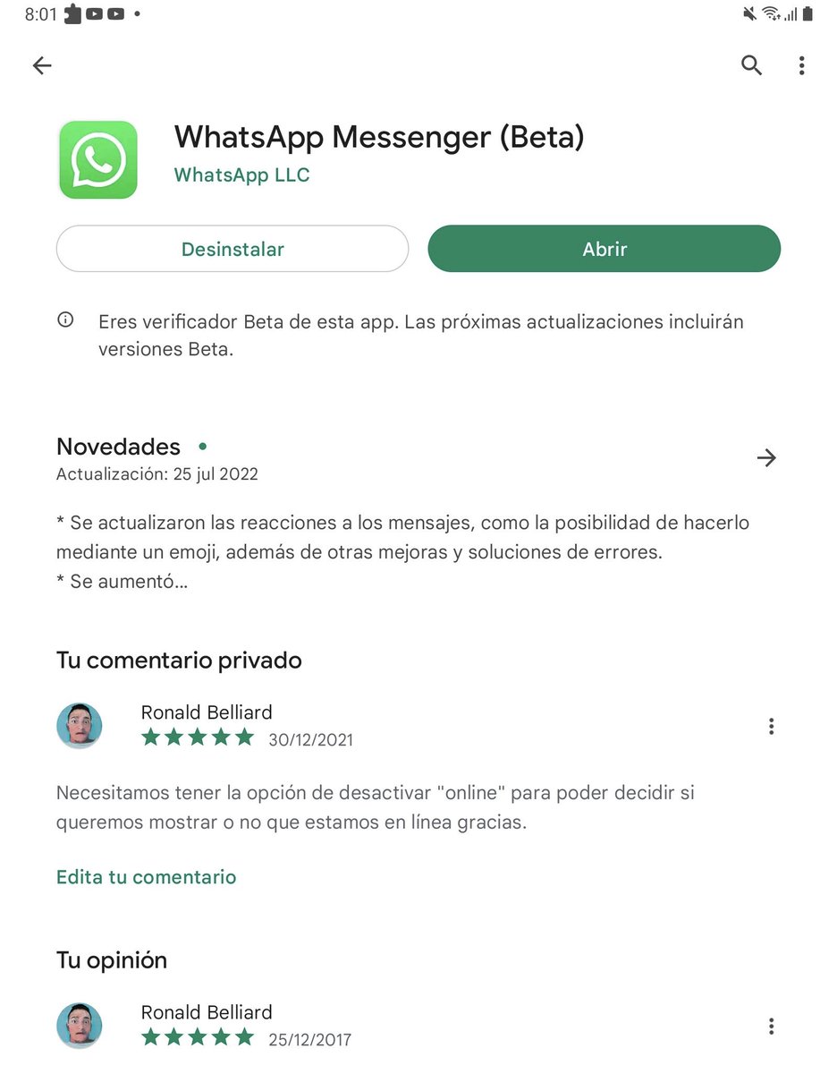 #WhatsApp no quiere que usemos el #whatsappPlus pero no nos dan la posibilidad de decidir si queremos mostrar si estamos #online o no 😒