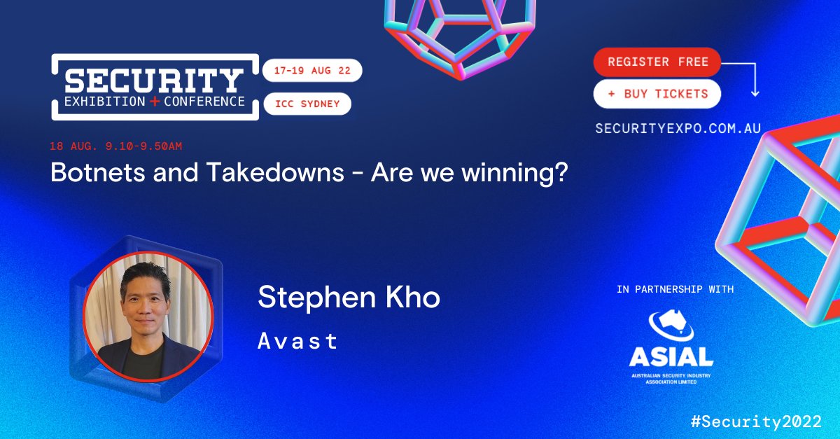 asial_au's tweet image. The 2022 @Security_Expo &amp;amp; Conference is just weeks away! Join us to hear from speakers like Stephen Kho, Global Lead of the Red Team, at Avast, presenting on &apos;Cyber Security Imperatives and Challenges&apos;.

Register here: ow.ly/1fGA50JkvvH

#security2022