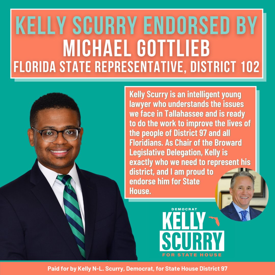 It is such an honor to receive an endorsement from the Chair of our Broward Legislative Delegation, State Representative Michael Gottlieb (<a href="/BrowardCrimeLaw/">Michael A. Gottlieb, P.A.</a>). Thank you so much for your support of our campaign!