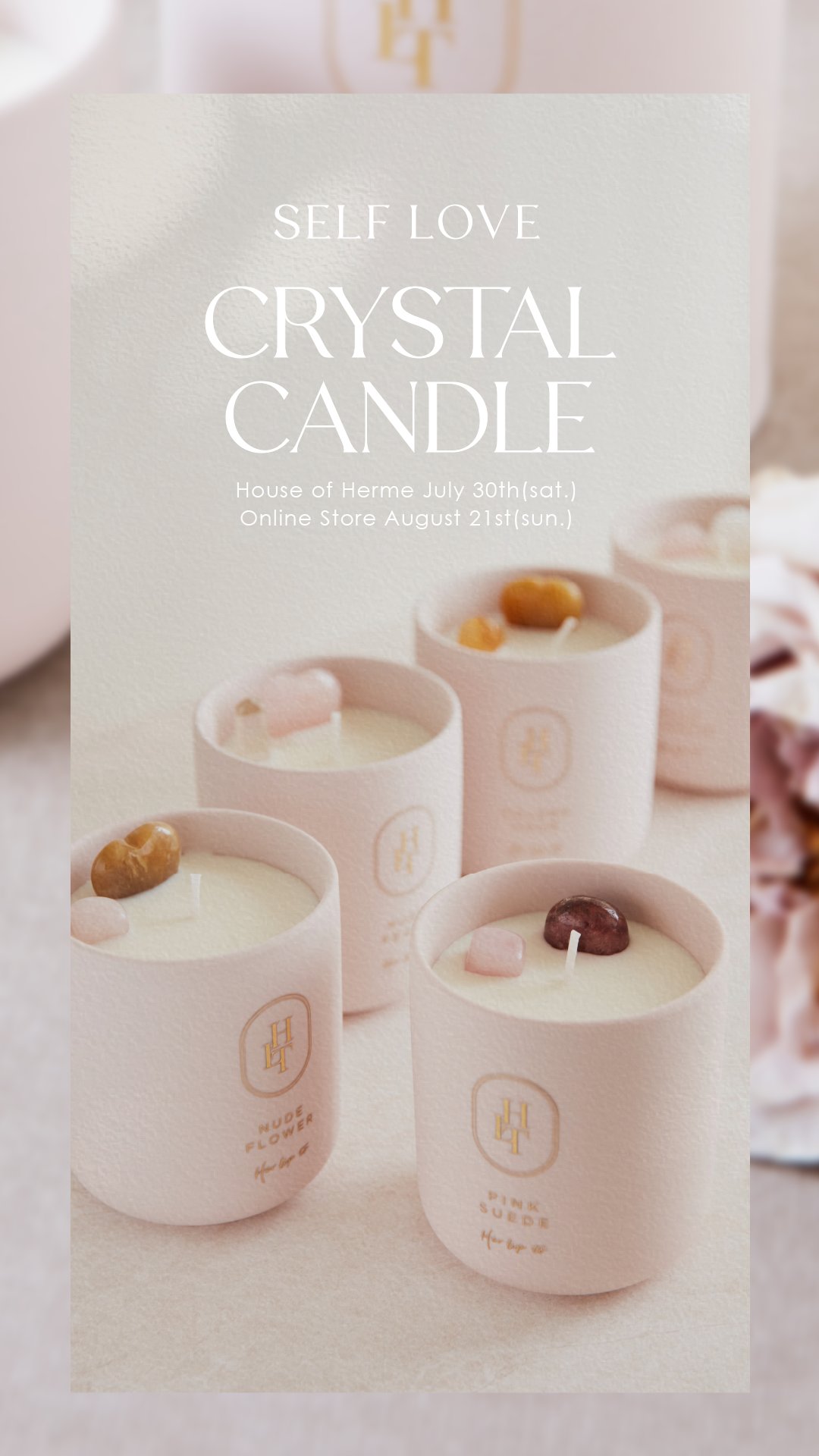 SELF LOVE CRYSTAL CANDLE - ROSE BLANCHE -