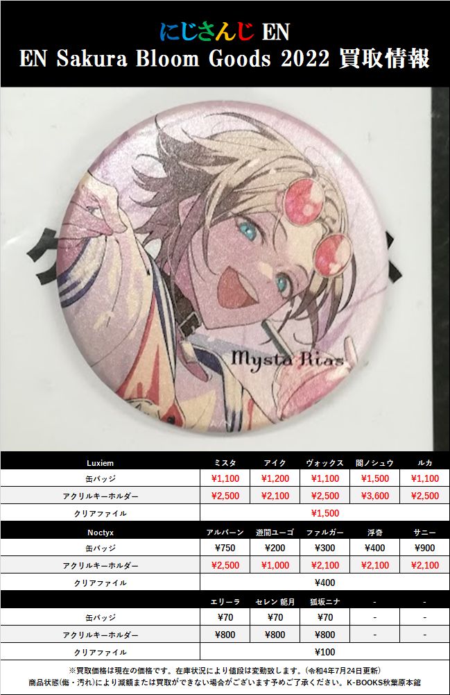 にじさんじ アイク・イーヴランド 桜 Sakura bloom 缶バッジ にじさんじ EN アイク・イーヴランド Sakura Bloom 桜 缶バッジ Sakura