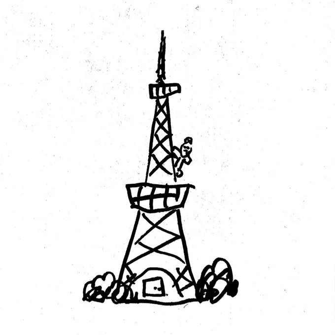#何も見ないで1分で描いてみた#本物見ながら1分で描いてみた   澁谷 裕クンの作った歌「東京タワー」は名曲だと思います。 