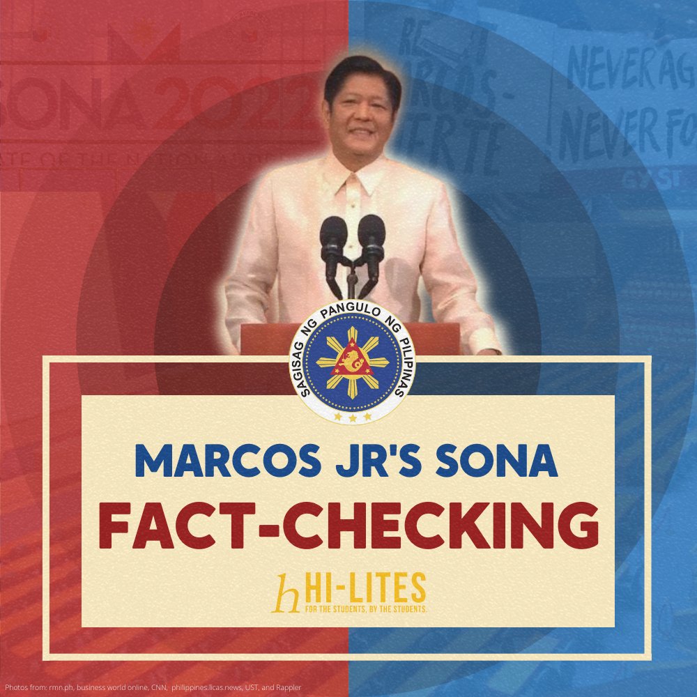 #SONA2022 FACT-CHECK: With Marcos Jr.'s first SONA heavy on data, policies, and programs, Hi-Lites looks into four of his statements and claims. (1/2)