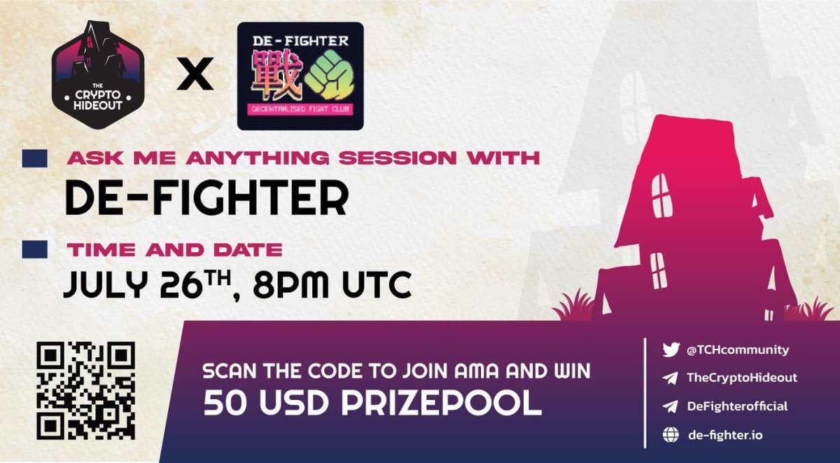 Mystik_Crypto's tweet photo. 🚀#AMA with @DeFighterDFC

📆 July 26th, 08.00PM UTC

 Invigorating artwork and gameplay creates De-Fighters unique structure allowing players to stake $DFC to earn fight allocations.

#Giveaway

🏆 50$  #BUSD

‼️Rules: In the comments‼️

#BSC #BSCGem #BNB #Crypto #cryptocurrency https://t.co/whZqngcBjq