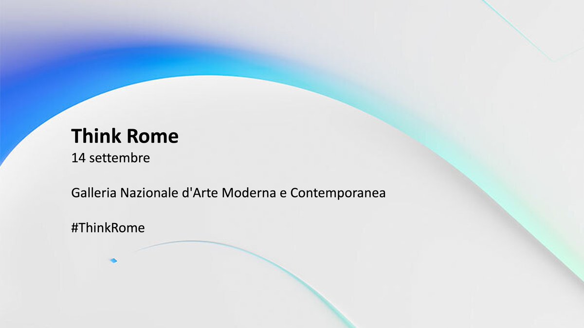 📌 [SAVE THE DATE] – 14 settembre: l’innovazione continua con #ThinkRome 

🌍 Si parlerà di crescita #sostenibile, insieme all’importanza di un #ecosistema ampliato e diversificato per creare nuove forme di collaborazione con IBM

👉 ibm.co/3PCqV2n

#IBM #LetsCreate
