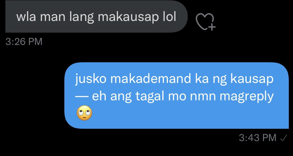 FckTitoQC's tweet photo. Yung makademand din tong “friend” ko na ito ..
beh, try mo muna kaya sipagan magreply.. ginigigil mo ako.
#NoTagging #AyawKoNaMagtalk https://t.co/tjCTKggtEP