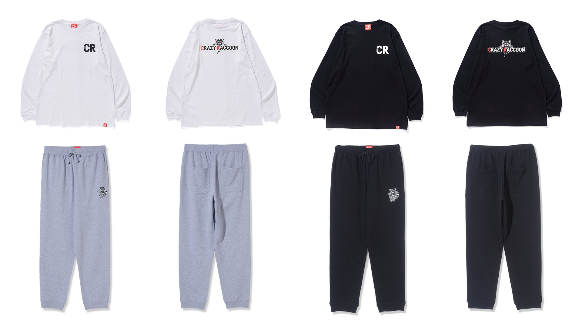 L CR LOGO L/S TEE WHITE クレイジーラクーン Tシャツ｜トップス