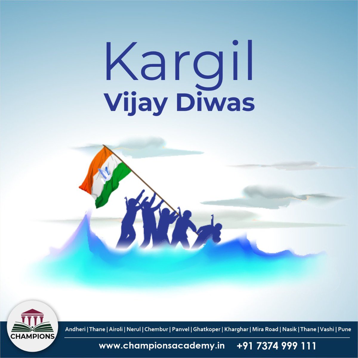 ChampsEducare's tweet photo. Our heartfelt gratitude to all those bravehearts for their valour and courage shown during the Kargil War 🙌

Jai Hind 🇮🇳

#KargilVijayDiwas https://t.co/Tqujj8FZ1D