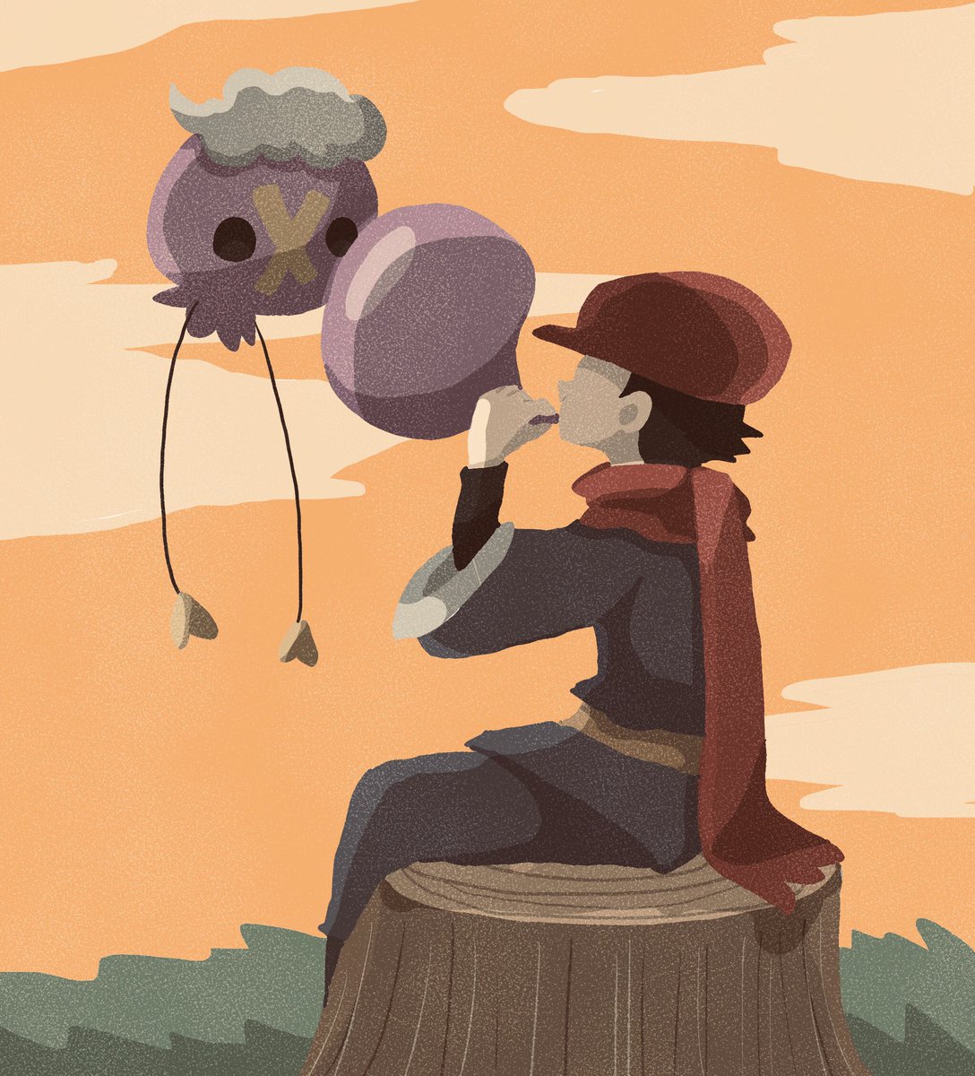 可愛くて優しい光の暖かいイラストの花ちゃんから でもジラーチの時みたいな暗めの 橙二 のイラスト