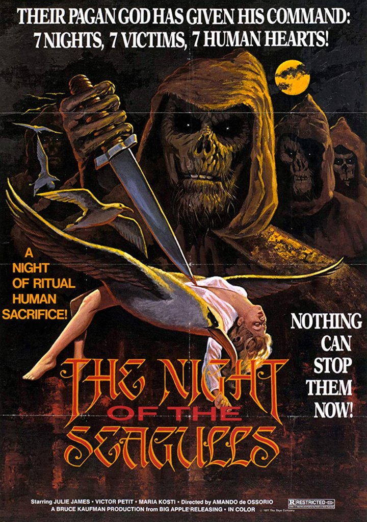 HorrorOrman's tweet photo. Released July 26th, 1976. #NightoftheSeagulls (AKA #Lanochedelasgaviotas, #DontGoOutatNight and #NightoftheDeathCult). The fourth and final in the #BlindDead series. #VíctorPetit #MaríaKosti #SandraMozarowsky #horror #Horrormovies https://t.co/cJDGVpmgGb