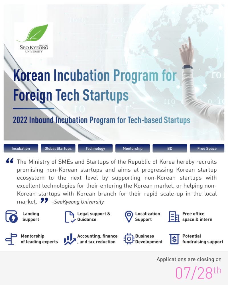 Jelte A. Wingender (@jeltewingender) on Twitter photo Supporting KISED (Korea Institute of Startup & Entrepreneurship Development) and Seokyeong University to help foreign startups enter the #Korean market (still abroad or already in Korea).
<a href="/foundersLair/">FoundersLair</a> Supporting KISED (Korea Institute of Startup & Entrepreneurship Development) and Seokyeong University to help foreign startups enter the #Korean market (still abroad or already in Korea).
<a href="/foundersLair/">FoundersLair</a>