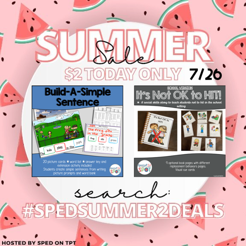 SpecialEdSpot's tweet photo. Looking for some help with back-to-school resources? 
Tuesday, July 26 is a $2 deal day.
Teachers that use these products find them so helpful for their students with special needs! 
Link in bio: https://t.co/g5Z5zkzJKa https://t.co/RMAcmQDyjY
