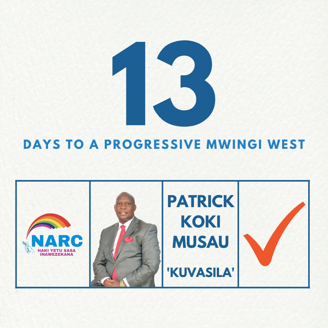Hon_Kuvasila's tweet photo. We Making #History in #MwingiWest on 9.08.2022
#IncomingMP
#Inawezekana
#MwingiWest 💯 https://t.co/HpkyUmrxKj