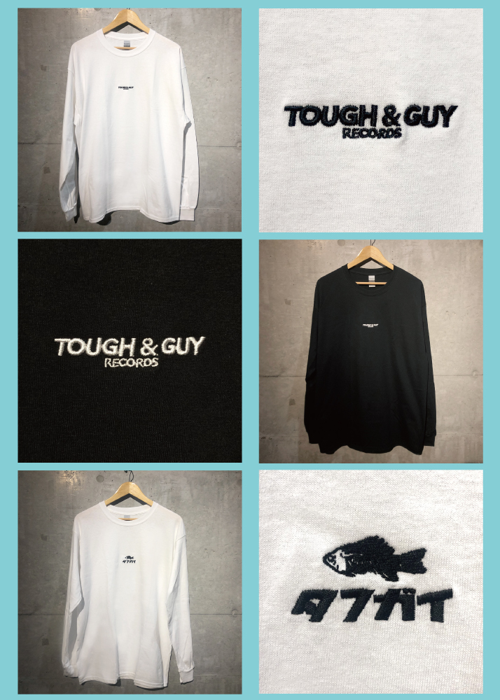【GOODS情報】

TOUGH&amp;GUY RECORDS 刺繍ロゴ Long sleeve
カラー：ホワイト / ブラック
サイズ：M / L / XL
￥2800-(税込）

カタカナ ver.
カラー：ホワイト
サイズ：L / XL
￥3000-(税込）

WEB SHOP：pangeaosaka.thebase.in/2