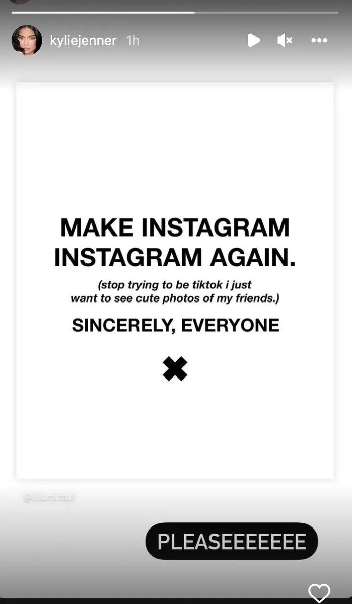 LECAUSTRALIA's tweet photo. 🚨Make Instagram Instagram Again🚨️ 
 
If you felt IG was beginning to look a little too much like TikTok, you’re not alone. Kylie Jenner shared a screenshot of another user’s post on her IG Stories today, longing for the good old days of IG.
Info from https://t.co/ig7rKOw2em https://t.co/MrvN9NY9pd