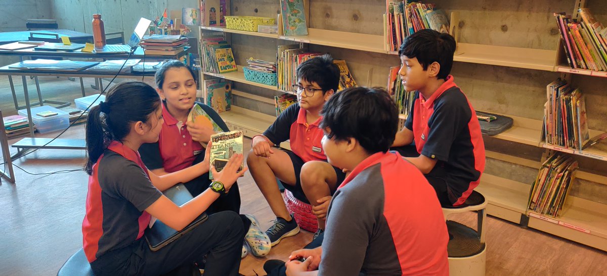 FSSurat's tweet photo. Ss of grades 4-6 enjoyed an activity in the library promoting books read in the previous cycle motivating peers to read the same book. Next class, students will discuss the marketed books.
#FSHappenings #FSStudents #FSWay #FSLife #PYPlibrary #reading #grade4 #Grade5 #grade6 https://t.co/1p7Txj9g4i