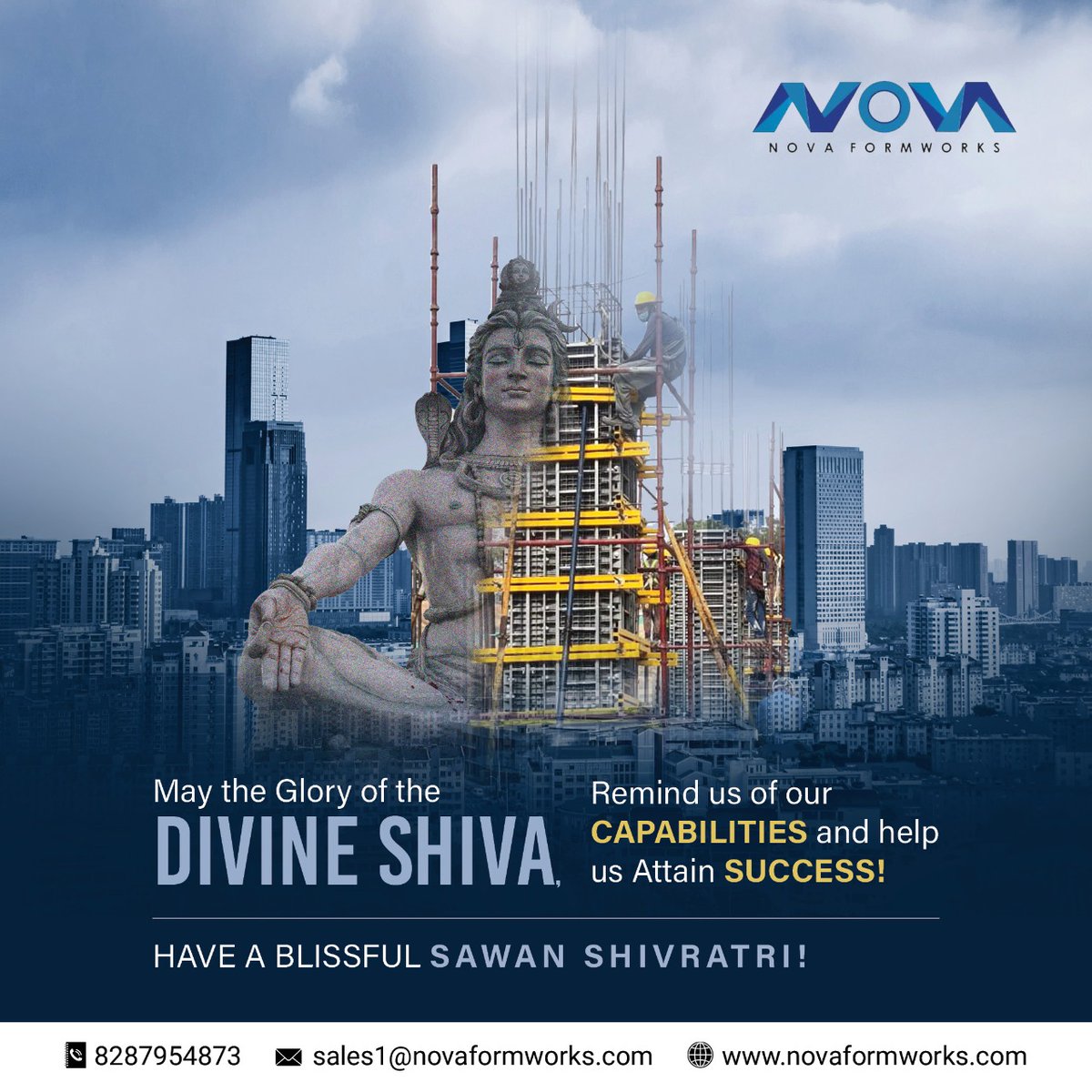 May Lord Shiva bless you with good health and prosperity!
Happy Sawan Shivratri!
.
.
.
#SawanShivratri  #Shivratri #delhibuilders #constructionindelhi #formworks #shuttering #aluminiumformwork #aluminum #plasticformwork #novaformworks #wallformwork #lightweight