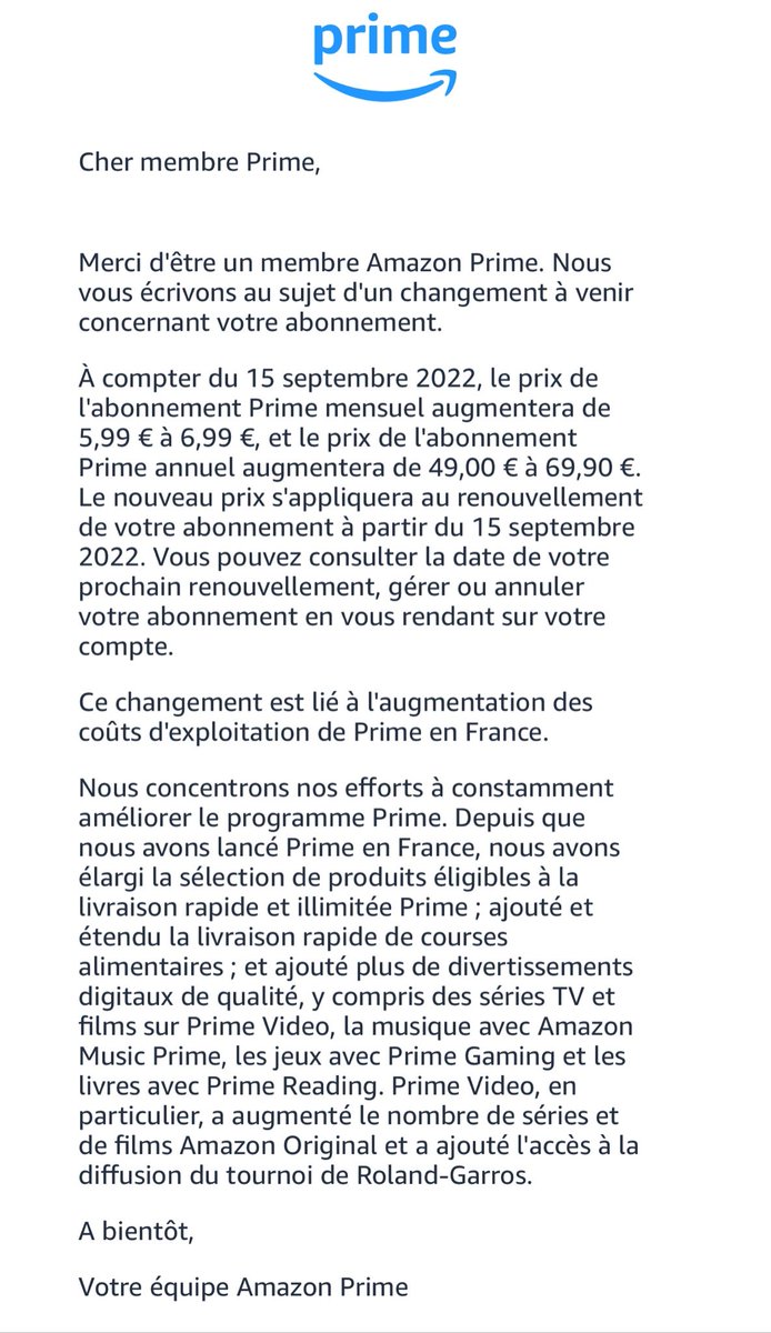 nonsurtaxe's tweet photo. L abonnement Prime Amazon va coûter 20€ de plus ! 
Qui va résilier ? https://t.co/glPNOUkC8T