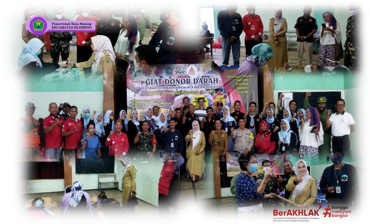 Camat Blimbing hadir dalam kegiatan Kelsi(Kelurahan siaga) Purwantoro "Giat Donor Darah" bertempat di Balai RW.13 .