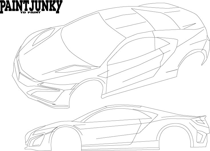 TD paint（高島秀明） в X: „塗り絵シリーズ NSXコンセプト A4紙
