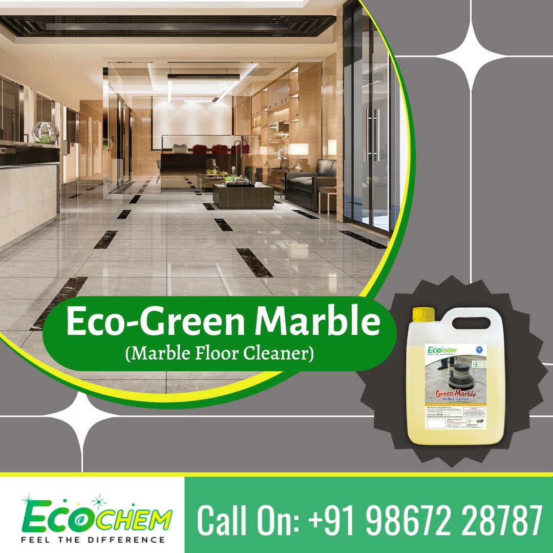 ecochemindia's tweet image. Eco-Green Marble can beat ordinary marble chemicals for cleaning in results and safety, as it is formulated with organic bases and concentrated natural cleansers that ensure safety.  Suitable for acid-base sensitive Marble...
.
.
.
#cleaningchemical #ecochem #marblecleaning
