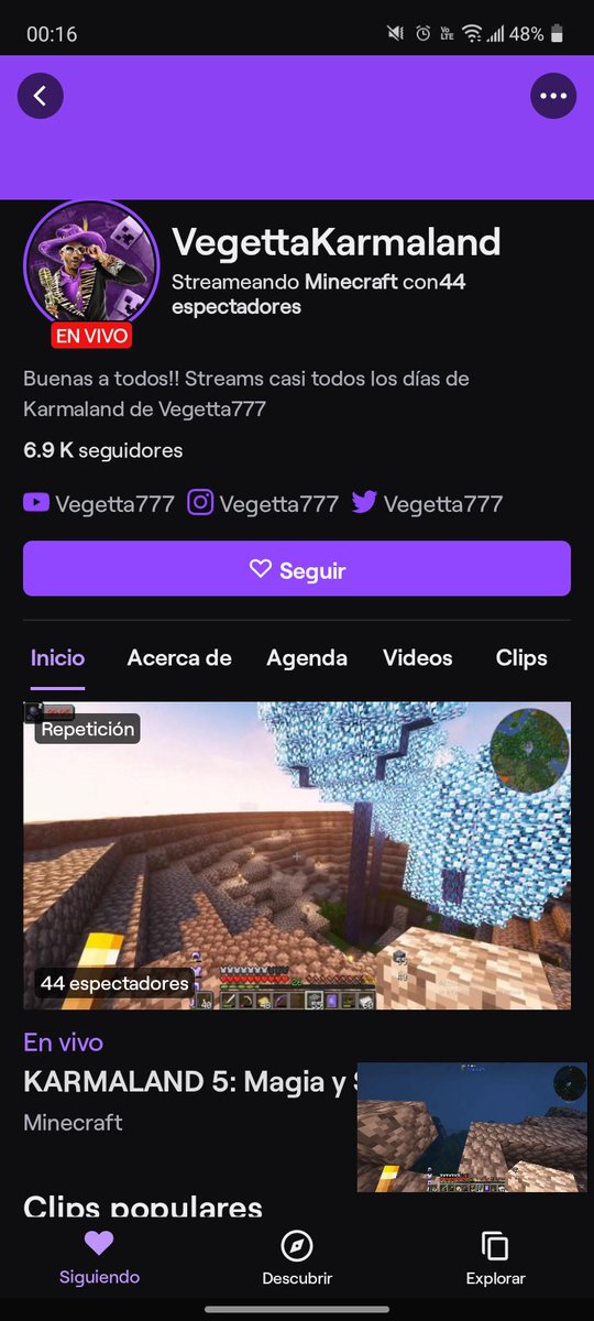 EvanderGomez's tweet photo. @vegetta777 @vegetta777  hay un Canal en Twitch que se llama Vegettakarmaland que sube tus directos  adjunto evidencia https://t.co/GvfTZsF34R