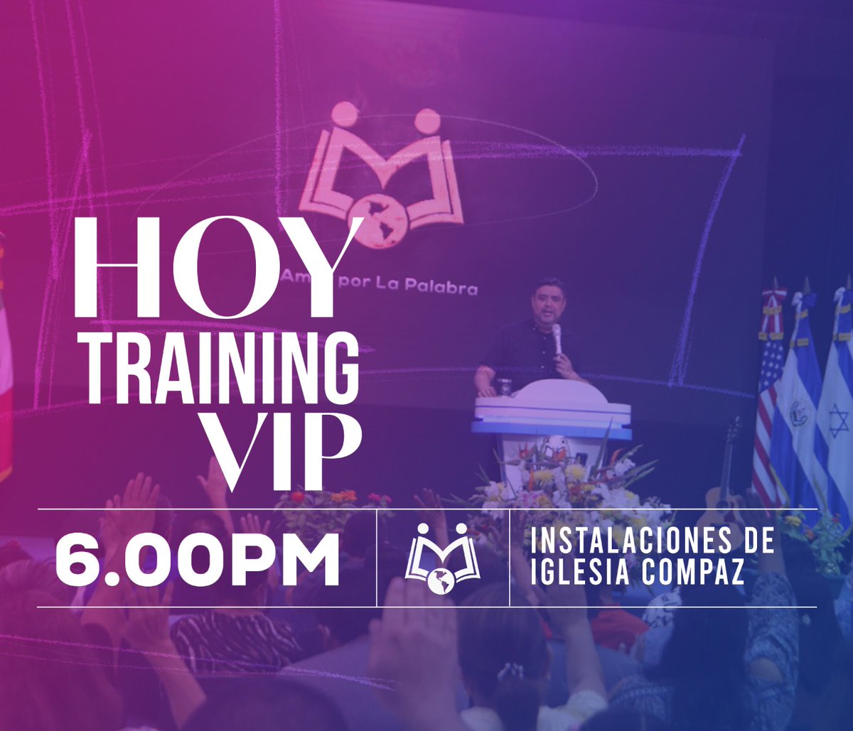 IglesiaCompaz's tweet photo. ¡Cada #MartesTrainingVip es una jornada especial de capacitación y adoración con nuestro @PastorVladimir,le esperamos a las 6:00PM a todas nuestras almas de #Celupaz!🙌🏼 https://t.co/OVBVcXsrNc