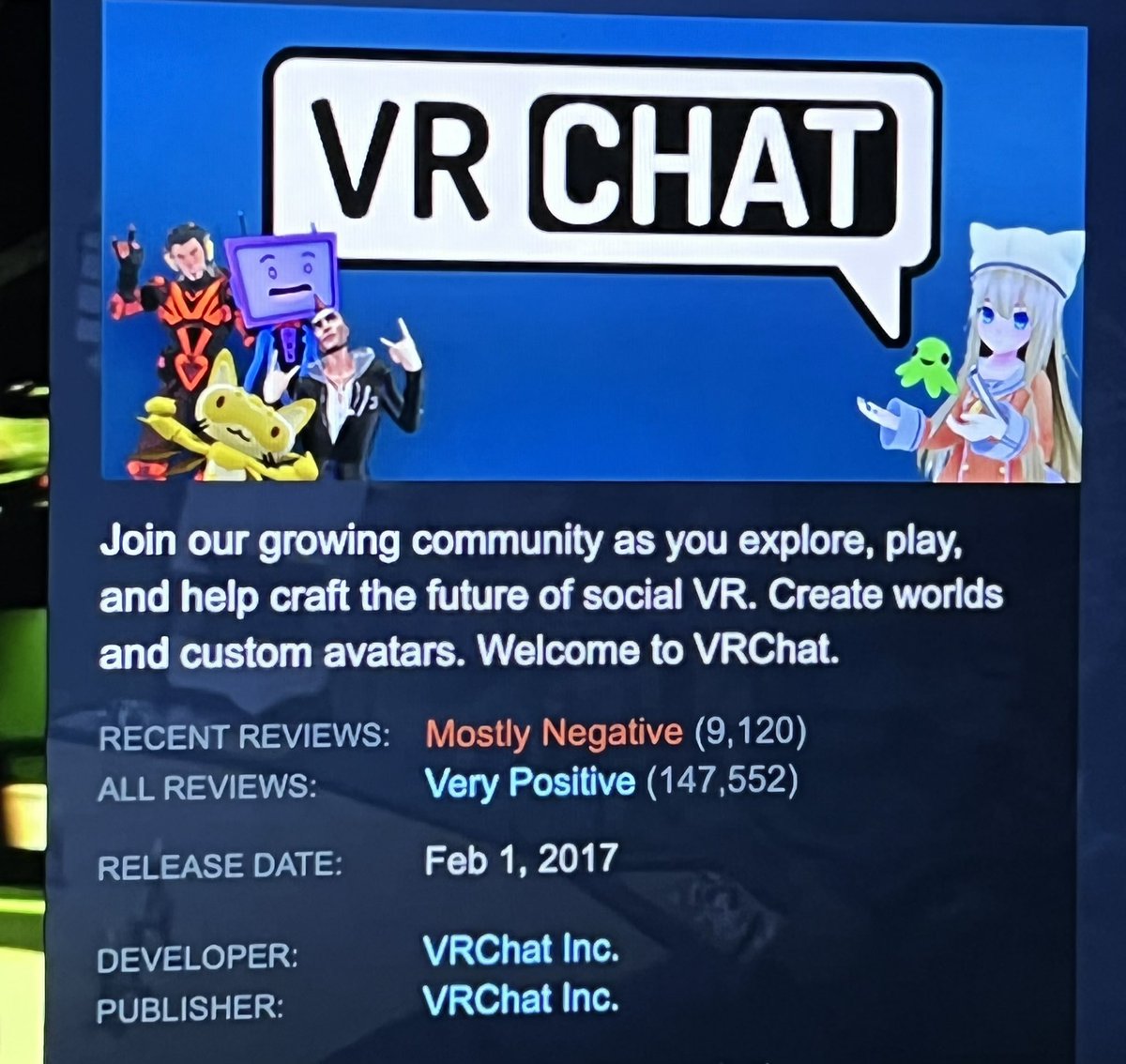 RT @Thrilluwu: Holy shit VRChat is on fire https://t.co/yTparNK2cv