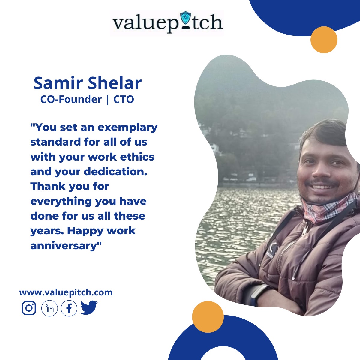 valuepitch's tweet photo. Happy Work Anniversary! It is a pleasure to have you as a member of our team.
#workanniversary #5years #valuepitch https://t.co/gEo57NKKJn