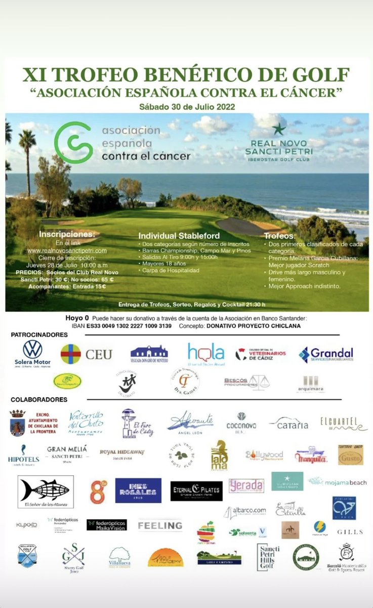 fatimadofer's tweet photo. El XI torneo de golf a favor de AECC . Muchos años !!!Muchas empresas colaborando!!Muchos jugadores apoyando !!Y todo por el Cancer . https://t.co/jjT3AxtskG