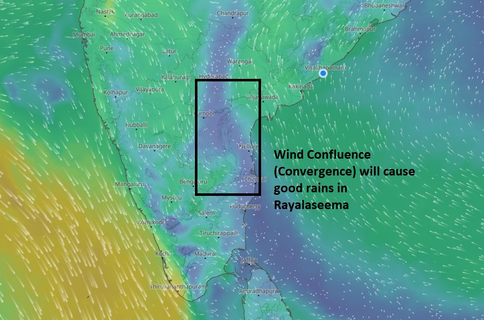 APWeatherman96's tweet photo. From Today to till August 1st week, All #Rayalaseema districts will see HEAVY RAINS and every district will go into SUPER EXCESS Rainfall mode. 

Wind Confluence (First Image) is forming over Rayalaseema which is Ideal for good rains mainly during Mid-Night / Early Morning. https://t.co/QiSlkwWlt0