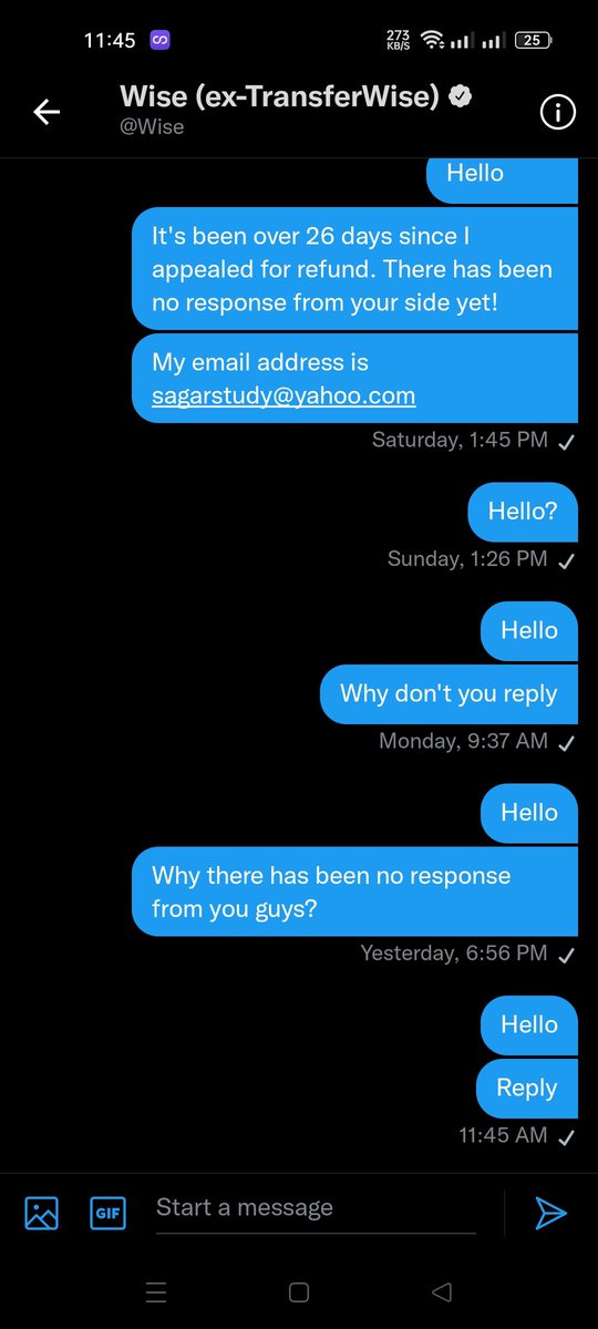 SagarStudy395's tweet photo. Day-30) What kind of behavior is this @Wise? I have been texting you @Wise since a week and they have been ignoring my messages. @financialombuds, take some action against thia scam

Give me my money back! 

#Wise
#WiseScam
#WisieisaScam
#WisePonzi
#AvoidWise https://t.co/oWpbYA0UeI