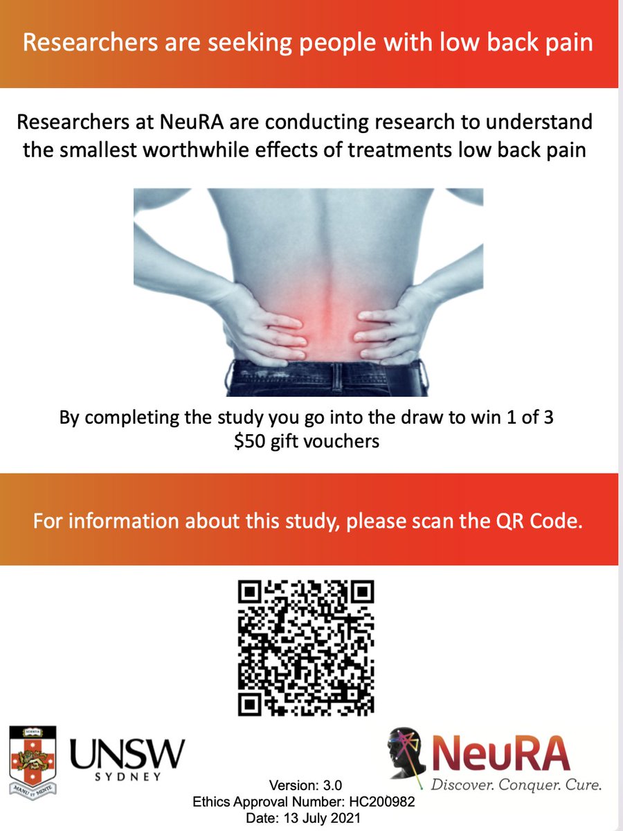 On the home stretch recruiting for this study, if you know anyone experiencing low back pain, living in Australia, please share 🙏 This study will help us understand what people experiencing low back pain need from treatments to make them worthwhile redcap.link/f3uvi18p
