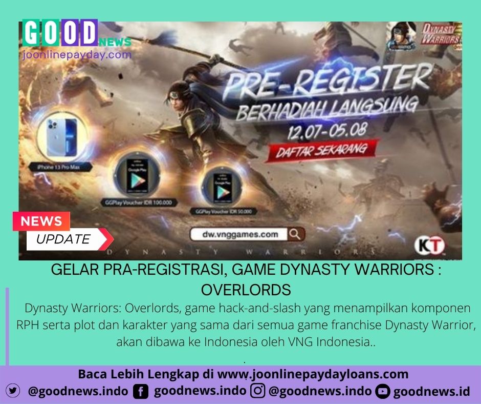 GoodNew26883837's tweet photo. Koei Tecmo dan Omega Force yang terkenal sebagai produser dari franchise game Dynasty Warrior akan segera menghadirkan keseruan yang sama di versi mobile.
#goodnews 
#goodnewsindonesia 
https://t.co/yCWotdrd9M https://t.co/3CnnEnuK43