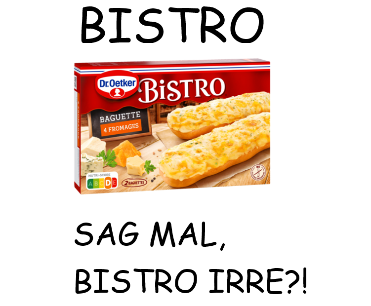 Niemand:

Twitter-User: "Ich sagte: Risto, renn! Und
Ristorante" LOL xDD

Wir: