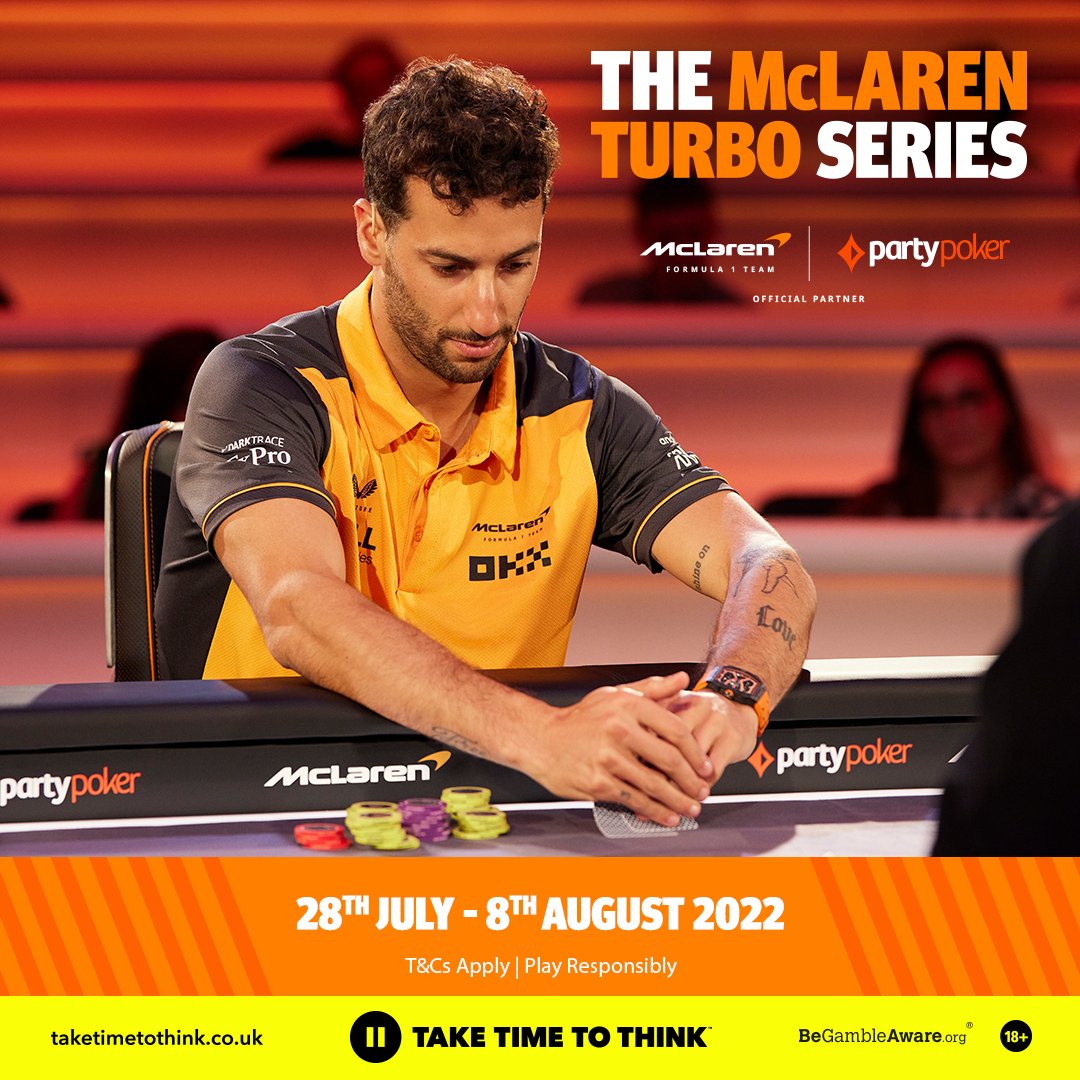 partypoker's tweet photo. We have 5 x $22 tickets to the @McLarenF1 Turbo Series to give away! To go in the draw just like, retweet and tell us who your favourite F1 team is? Real money https://t.co/8WwZoGQuyi accounts only. https://t.co/L4PC2XRA5n