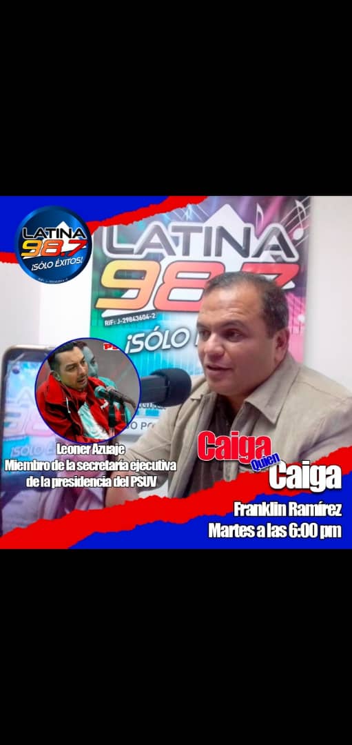 Les recuerdo hoy a las 6pm estaremos conversando con nuestro hermano @AzuajeLeoner miembro del Secretariado Nacional Del @PartidoPSUV por @latina98.7
@NicolasMaduro @dcabellor @HectoRodriguez @CJRamirz @Mariheron