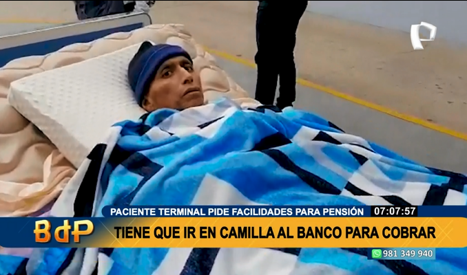 PanamericanaTV's tweet photo. #BDP #EnVivo | #PACIENTETERMINAL ES OBLIGADO A IR A BANCO. Tuvo que acudir en camilla al #BBVA para colocar su huella y cobrar pensión.
Míranos EN VIVO ► https://t.co/NDeYp3E0yA
#PanamericanaTelevisión #NoticiasPanamericana https://t.co/IcVj8G8rDu
