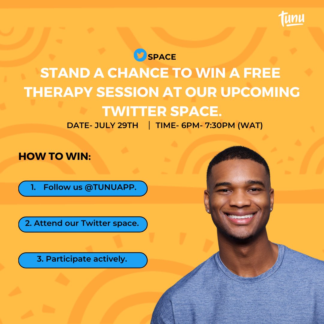 Tunuapp's tweet photo. 3 days to go💃💃💃
Who else is excited for our upcoming space on insomnia? 
Set your reminder so you don't miss out, our speakers @ChikeMD and @Dr_IdaraUdo will be sharing insights on all you need to know about insomnia. You also stand a chance to win a free therapy session. https://t.co/Tx0HdOrnv2