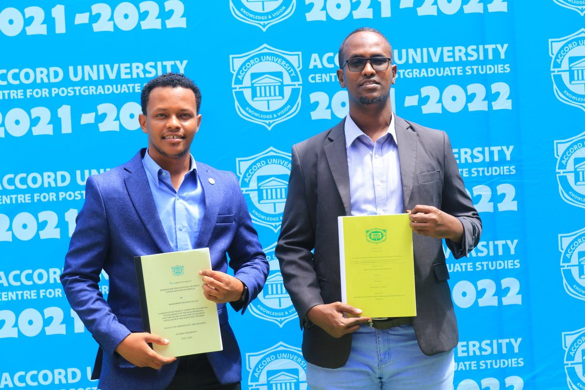 Accorduniv's tweet photo. Commendable job by Mohamed N. Kheyre, Abdullahi A. Mohamud and Mohamed M. Salat in masterfully defending their theses. #AccordUniv #ThesisDefense #Day88
https://t.co/1oL7zuDKhI
https://t.co/6CvqjkDP0l… https://t.co/mNTdSUSaOH