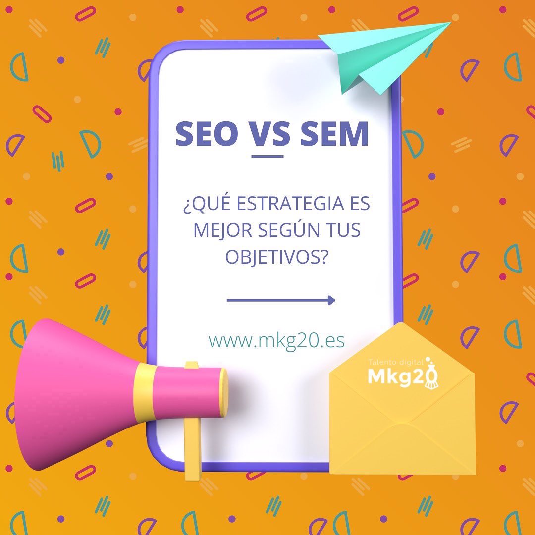 MKG20's tweet photo. 👉 El #SEO y el #SEM son imprescindibles en las estrategias de marketing online, pero también son términos que llevan a confusión

 ✅ ¿Cuál es la  mejor opción? 

😏 Nuestra recomendación es que se use ambas opciones, trazando una #estrategiadigital acorde a tu 
#empresa https://t.co/3WhcXz0NvS