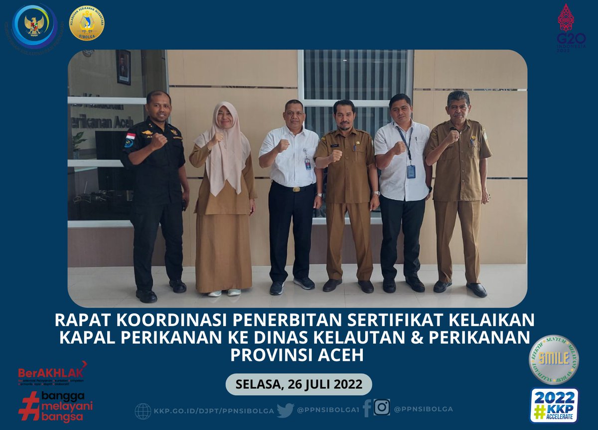ppnsibolga1's tweet photo. #SahabatBahari
Kalabuh PPN Sibolga dan Subkoor Kesyahbandaran melakukan koordinasi Sertifikat Kelaikan Kapal Perikanan ke Dinas Kelautan Perikanan Prov Aceh
@saktitrenggono  @kkpgoid  @djpt_kkp  @DitPSDI 
#KKPAccelerate
#KKPGOID
#MENTERIKKP
#SAKTIWAHYUTRENGGONO
#BanggaJadiNelayan https://t.co/ojR4g6EZv8