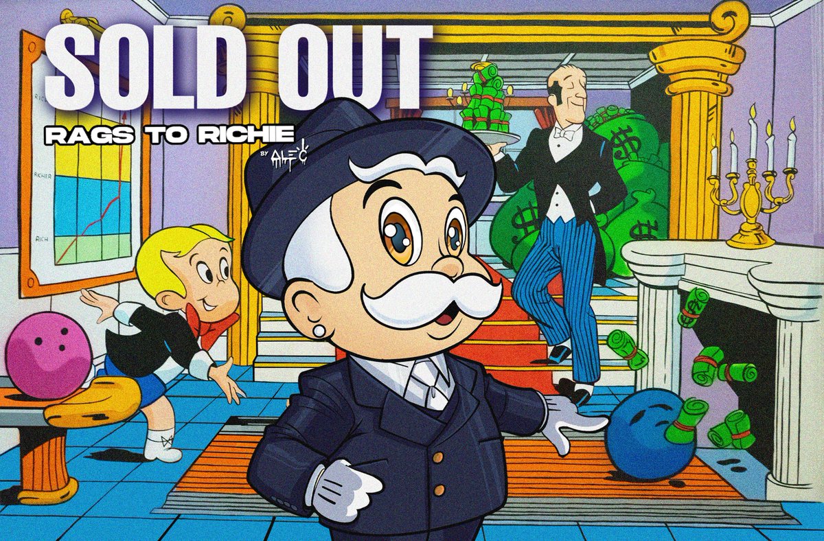 RAGS to RICHIE by Alec Monopoly (@ragstorichienft) on Twitter photo 🎉We are officially SOLD OUT! 🎉
opensea.io/collection/rag…
Check our Discord for more info! (Link in Bio) 🎩
<a href="/alecmonopoly/">Alec Monopoly</a>
<a href="/averyandon/">averyandon</a>
#RagstoRichie 🎉We are officially SOLD OUT! 🎉
opensea.io/collection/rag…
Check our Discord for more info! (Link in Bio) 🎩
<a href="/alecmonopoly/">Alec Monopoly</a>
<a href="/averyandon/">averyandon</a>
#RagstoRichie