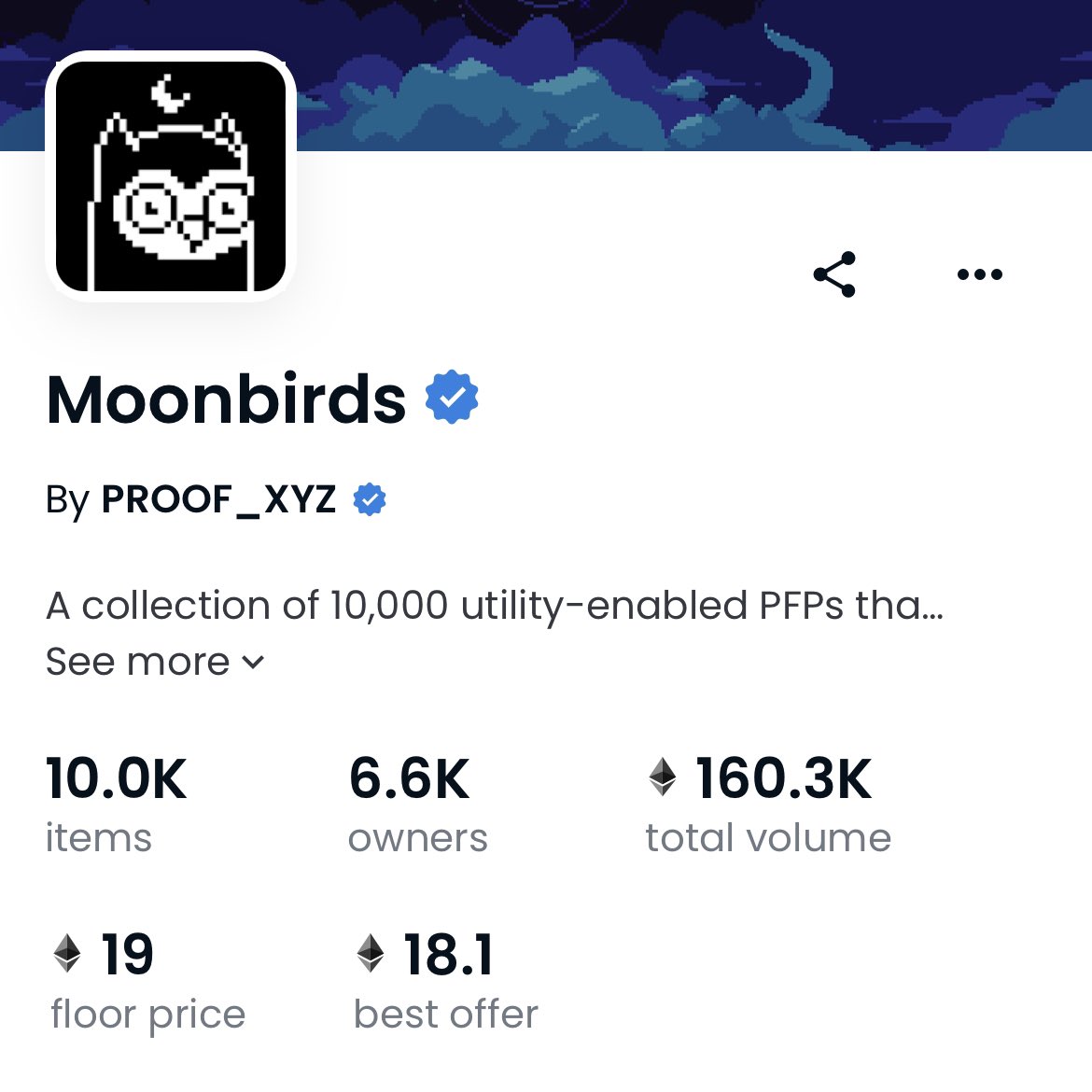 NathanHeadPhoto's tweet photo. Moonbirds floor looking so tasty rn but I have no ETH 😭 https://t.co/K9Yxi2qAoK