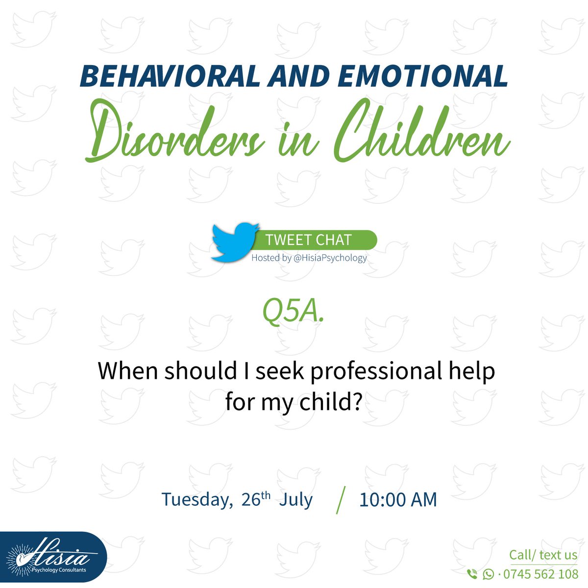 Question 5: How can I tell the difference between normal misbehaviour and a disorder that needs professional intervention in my child? When is it time to seek expert help? 

@RhodahKariuki2 @grace_sybille @emanuelayieko_o 

#BetterParenting #TherapyWorks #ExpertTherapyforEveryone