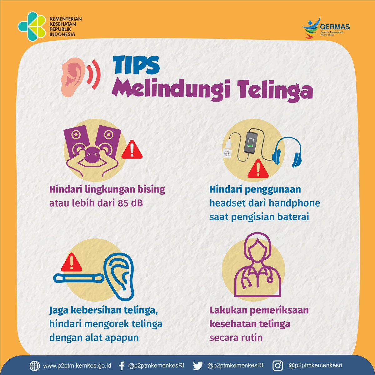 ptm_id's tweet photo. Yuk, simak Tips Melindungi Telinga berikut Ini.
.
#CERDIK #CegahPTM #DukungGERMAS  #GangguanPendengaran #Telinga https://t.co/n0MAwawd5A