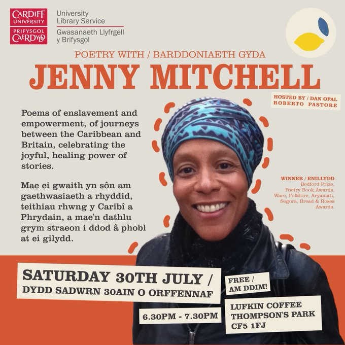 So excited to be hosting multi-award-winning poet @JennyMitchellGo this Saturday, for a reading in beautiful Thompson's Park! We have a few free tickets left, grab yours below: eventbrite.co.uk/e/379637294367